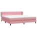 Cama box spring con colchones terciopelo rosa 180x210 cm