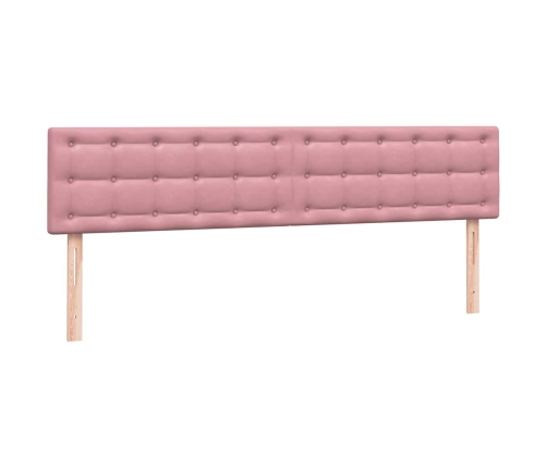 Cama box spring con colchones terciopelo rosa 180x210 cm