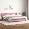 Cama box spring con colchones terciopelo rosa 180x210 cm