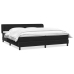 Cama box spring con colchones terciopelo negro 200x210 cm