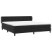 Cama box spring con colchones terciopelo negro 200x210 cm