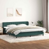 Cama box spring con colchones terciopelo verde oscuro 200x210cm