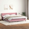 Cama box spring con colchones terciopelo rosa 200x210 cm