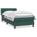 Cama box spring con colchón terciopelo verde oscuro 100x220 cm