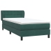 Cama box spring con colchón terciopelo verde oscuro 100x220 cm