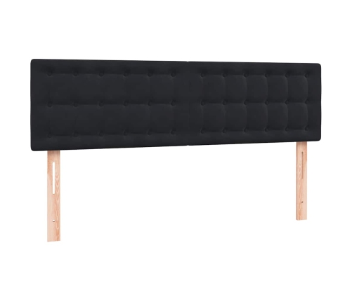 Cama box spring con colchón terciopelo negro 140x220 cm