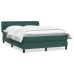 Cama box spring con colchón terciopelo verde oscuro 140x220 cm