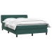 Cama box spring con colchón terciopelo verde oscuro 140x220 cm