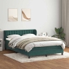 Cama box spring con colchón terciopelo verde oscuro 140x220 cm