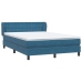 Cama box spring con colchón terciopelo azul oscuro 140x220 cm