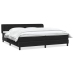 Cama box spring con colchones terciopelo negro 180x220 cm