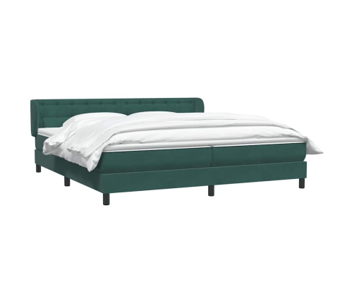 Cama box spring con colchones terciopelo verde oscuro 180x220cm