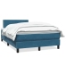 Cama box spring con colchones terciopelo azul oscuro 180x220 cm