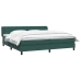 Cama box spring con colchones terciopelo verde oscuro 200x220cm