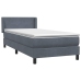 Cama box spring con colchón terciopelo gris oscuro 80x210 cm