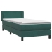 Cama box spring con colchón terciopelo verde oscuro 80x210 cm