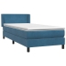 Cama box spring con colchón terciopelo azul oscuro 80x210 cm