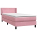 Cama box spring con colchón terciopelo rosa 80x210 cm