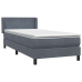 Cama box spring con colchón terciopelo gris oscuro 90x210 cm