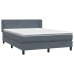 Cama box spring con colchón terciopelo gris oscuro 140x210 cm