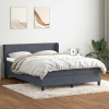 Cama box spring con colchón terciopelo gris oscuro 140x210 cm