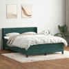 Cama box spring con colchón terciopelo verde oscuro 140x210 cm