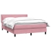 Cama box spring con colchón terciopelo rosa 140x210 cm