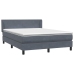 Cama box spring con colchón terciopelo gris oscuro 160x210 cm