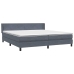 Cama box spring con colchón terciopelo gris oscuro 180x210 cm