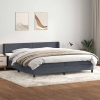 Cama box spring con colchón terciopelo gris oscuro 180x210 cm