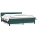 Cama box spring con colchón terciopelo verde oscuro 180x210 cm