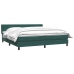 Cama box spring con colchón terciopelo verde oscuro 180x210 cm