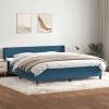 Cama box spring con colchón terciopelo azul oscuro 180x210 cm