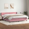 Cama box spring con colchón terciopelo rosa 200x210 cm