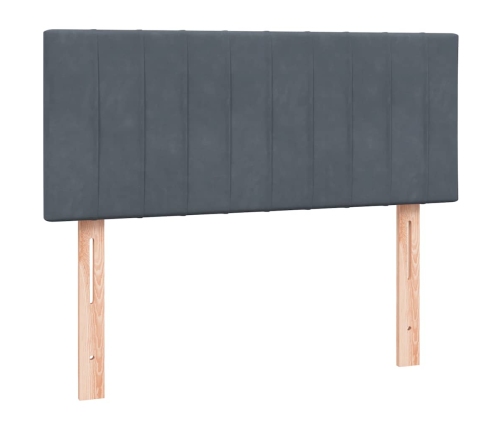 Cama box spring con colchón terciopelo negro 90x220 cm