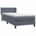 Cama box spring con colchón terciopelo gris oscuro 100x220 cm