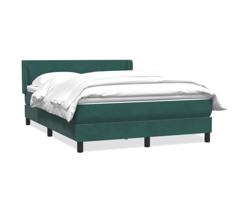 Cama box spring con colchón terciopelo verde oscuro 160x220 cm