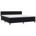 Cama box spring con colchón terciopelo negro 180x220 cm