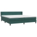 Cama box spring con colchón terciopelo verde oscuro 200x220 cm