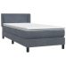 Cama box spring con colchón terciopelo gris oscuro 80x210 cm