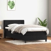 Cama box spring con colchón cuero sintético negro 80x210 cm