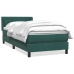 Cama box spring con colchón terciopelo verde oscuro 80x210 cm