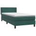 Cama box spring con colchón terciopelo verde oscuro 80x210 cm