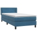 Cama box spring con colchón terciopelo azul oscuro 80x210 cm