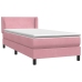 Cama box spring con colchón terciopelo rosa 80x210 cm