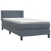 Cama box spring con colchón terciopelo gris oscuro 90x210 cm