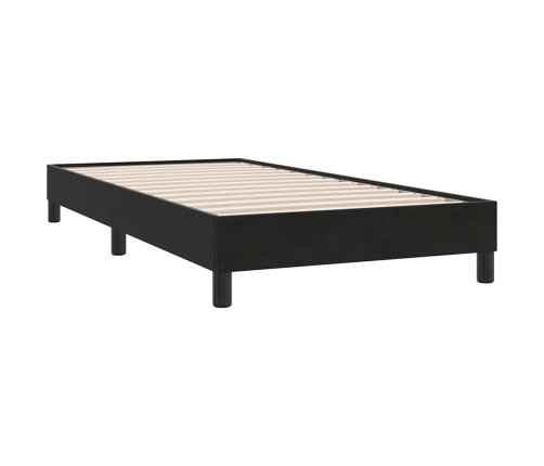 Cama box spring con colchón cuero sintético negro 90x210 cm