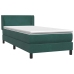 Cama box spring con colchón terciopelo verde oscuro 90x210 cm