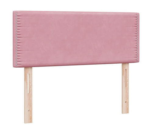 Cama box spring con colchón terciopelo rosa 90x210 cm