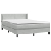 Cama box spring con colchón terciopelo gris claro 140x210 cm